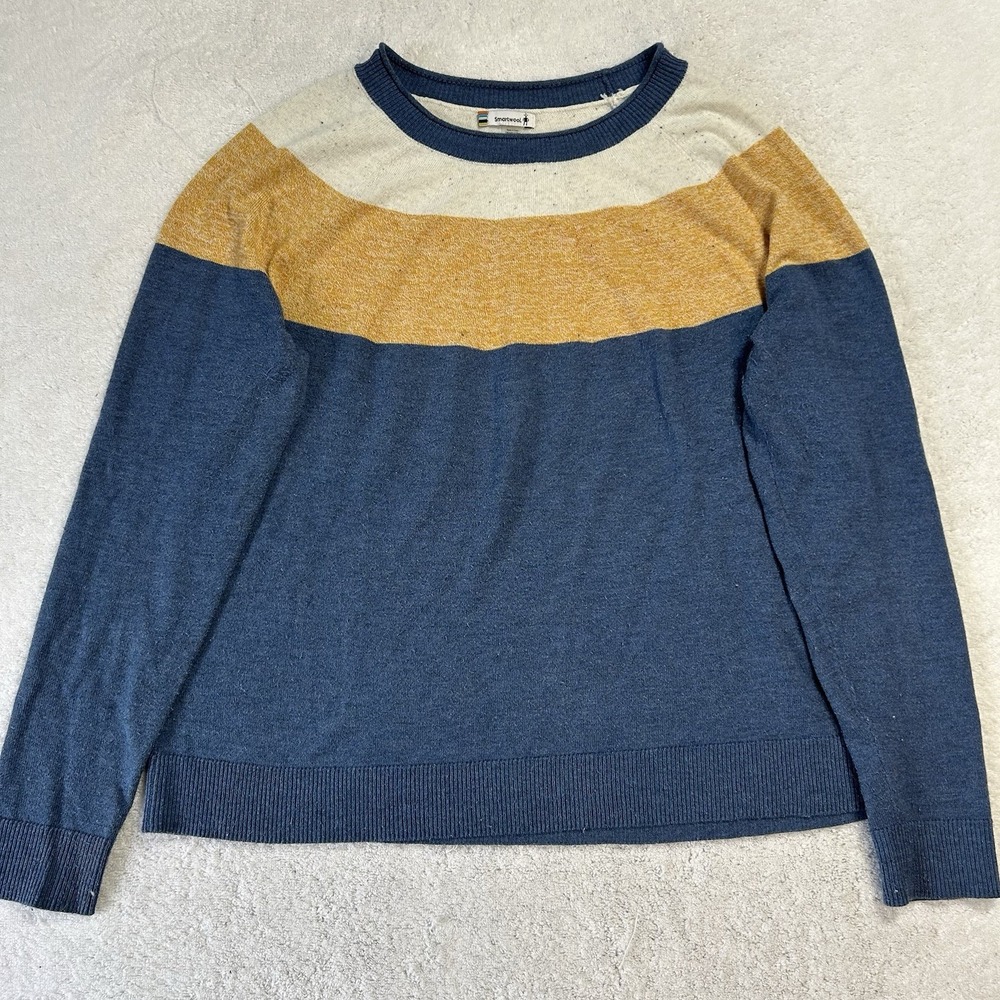Smartwool Womens Size M Blue Long Sleeve Edgewood Crew Sweater (V2)